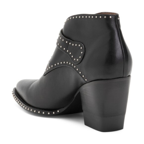 NEW LOLA CRUZ Leather Ankle Booties in black for women 725 10j5 - Picture 2 of 5